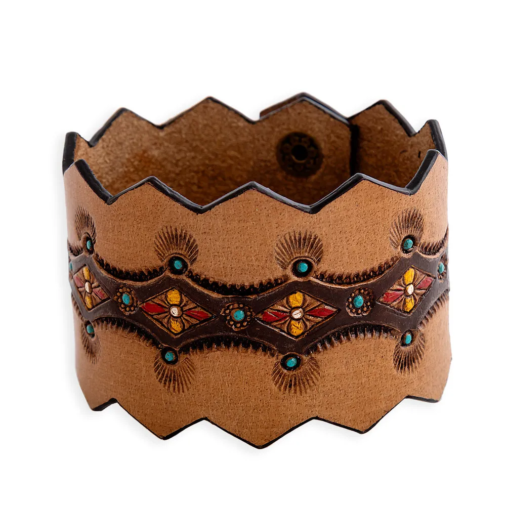 Canyon Crest Leather Cuff Bracelet sold by Myra Bag product image thumbnail 3