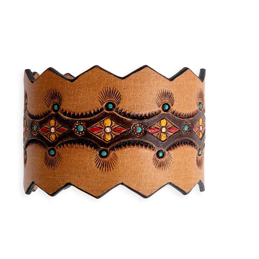 Canyon Crest Leather Cuff Bracelet sold by Myra Bag product image thumbnail 4
