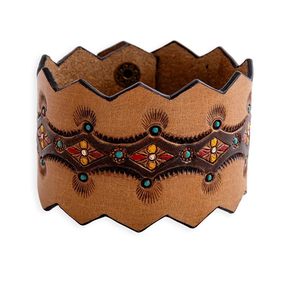 Canyon Crest Leather Cuff Bracelet sold by Myra Bag