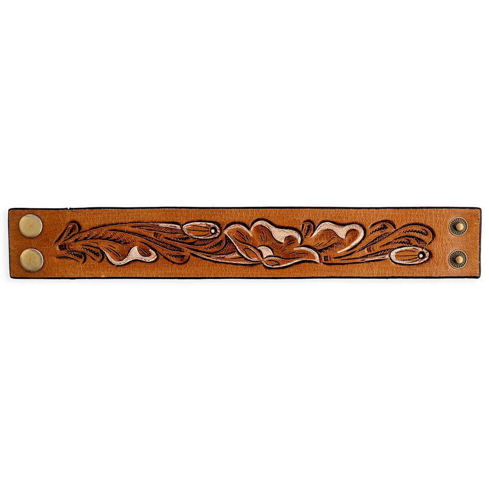 Lyric Ridge Leather Cuff Bracelet sold by Myra Bag product image thumbnail 5