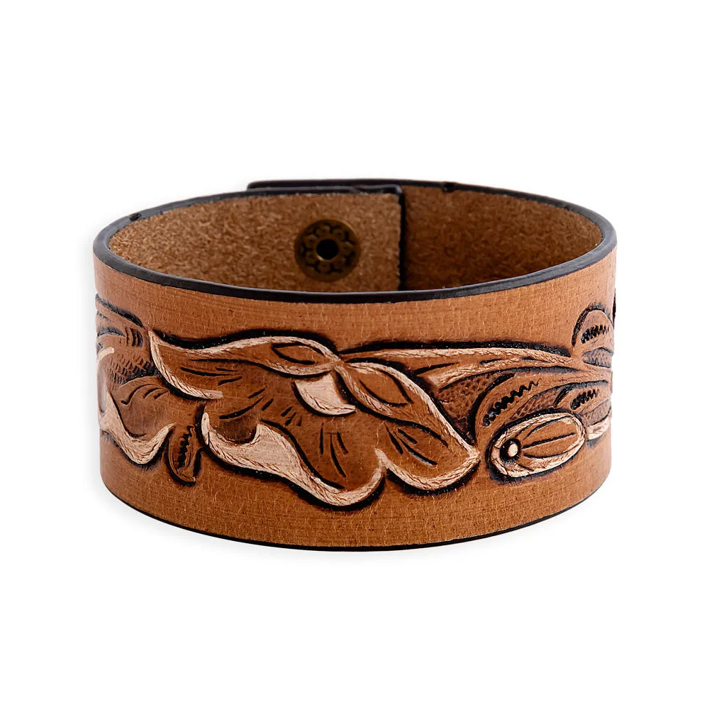 Lyric Ridge Leather Cuff Bracelet sold by Myra Bag product image thumbnail 2
