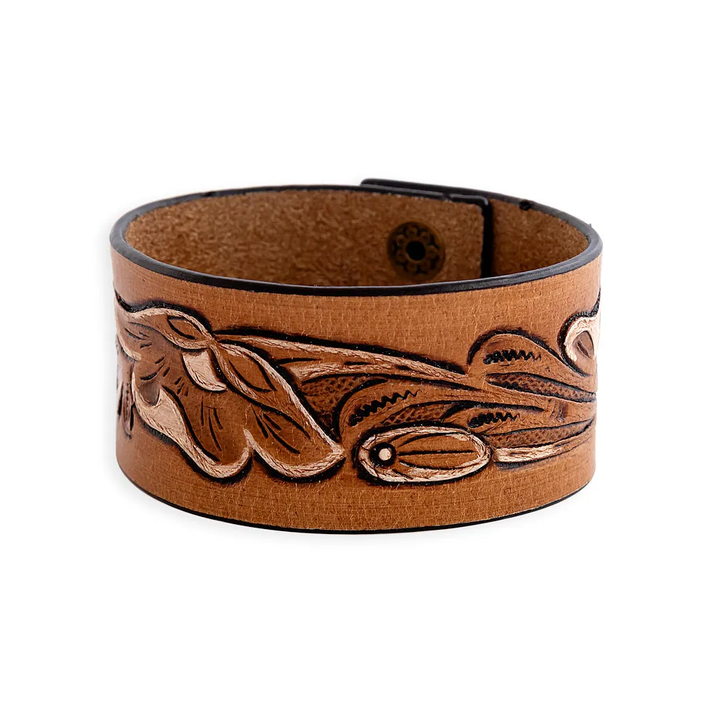 Lyric Ridge Leather Cuff Bracelet sold by Myra Bag product image thumbnail 3