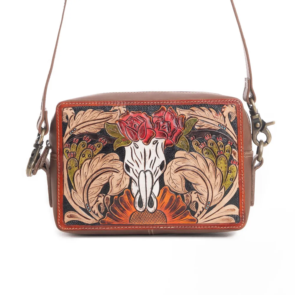 Winds of the Rose Hand-Tooled Bag sold by Myra Bag