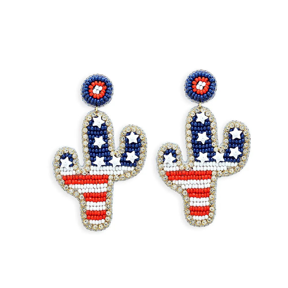 Spangled Cactus Beaded Earrings sold by Myra Bag product image thumbnail 2