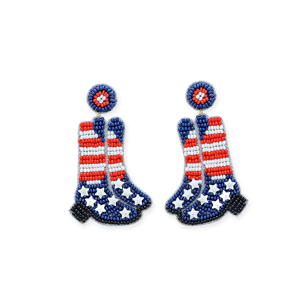 Boots Of Mine Beaded Earrings sold by Myra Bag