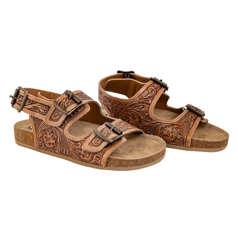 Dixon Trails Hand-Tooled Sandals sold by Myra Bag