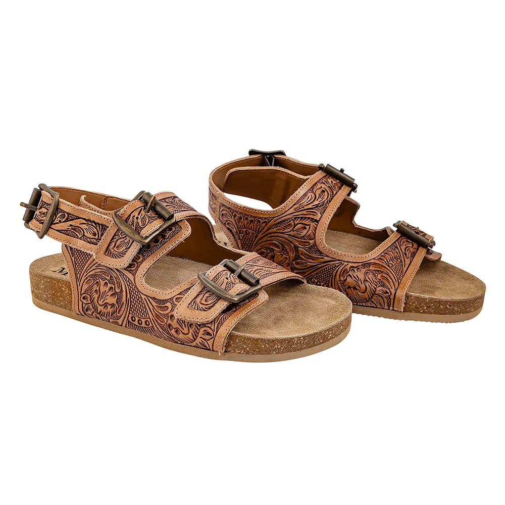 Dixon Trails Hand-Tooled Sandals sold by Myra Bag