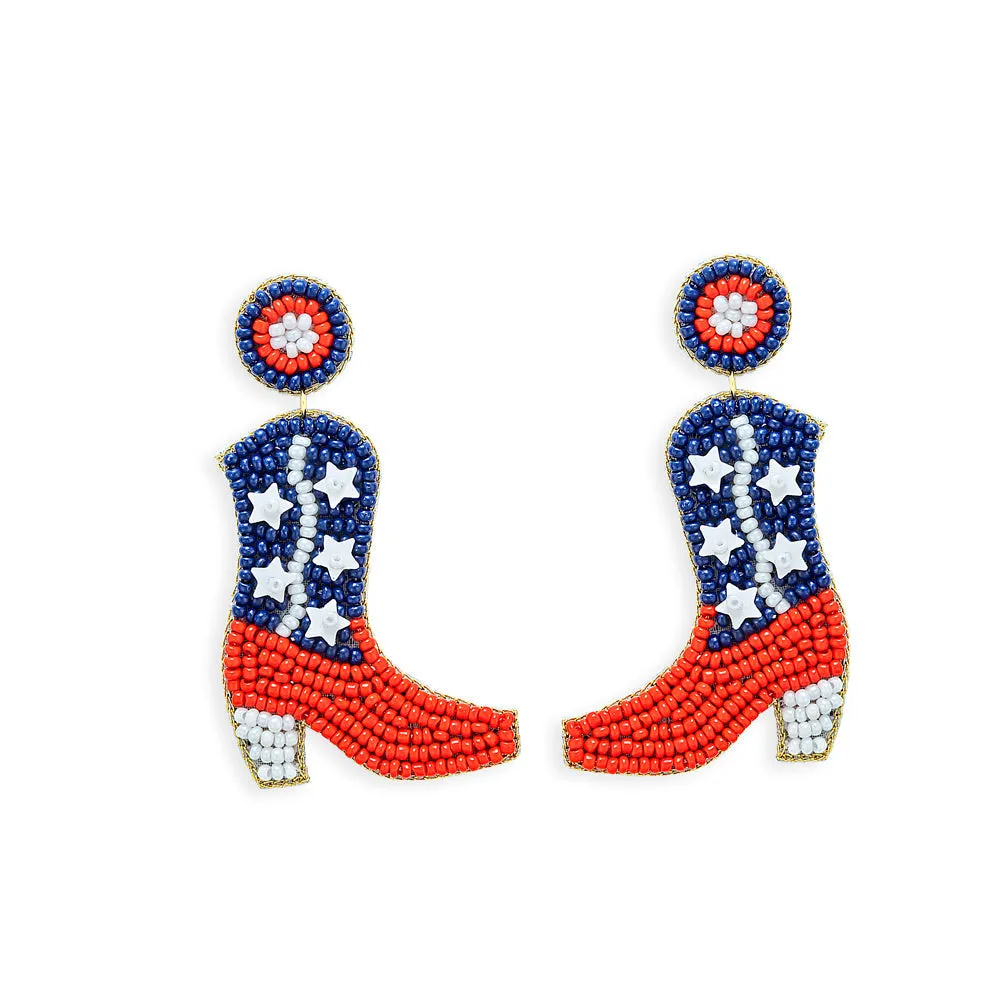 Star Boots Beaded Earrings sold by Myra Bag