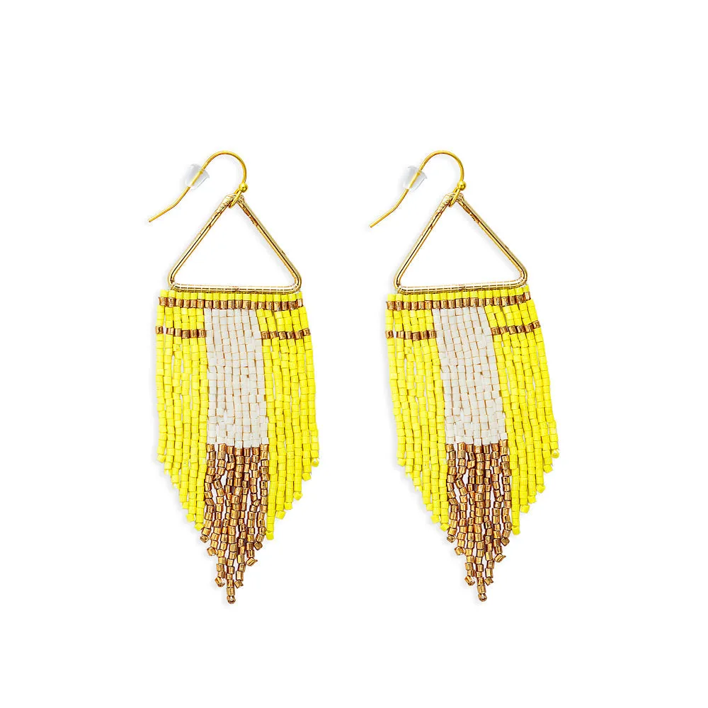 Horizon Sight Beaded Earrings In Yellow sold by Myra Bag