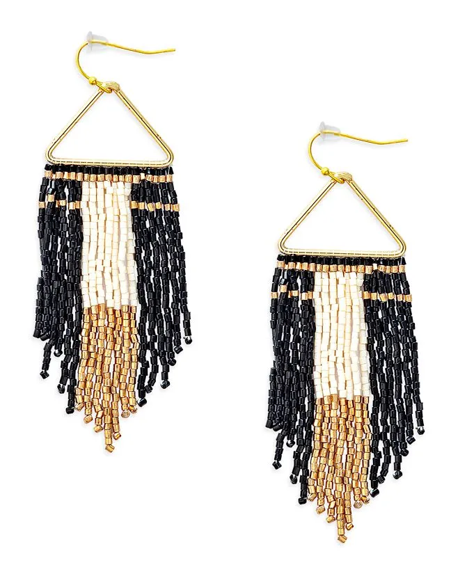 Horizon Sight Beaded Earrings In Ebony sold by Myra Bag product image thumbnail 2