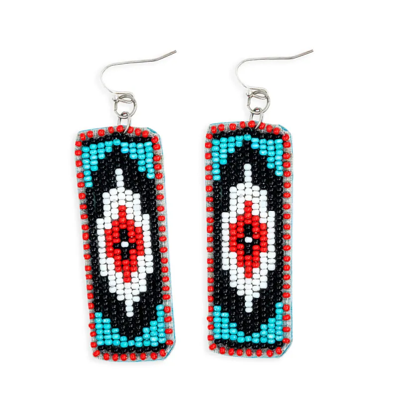 Love Thee Only Beaded Earrings In Ebony & Red sold by Myra Bag
