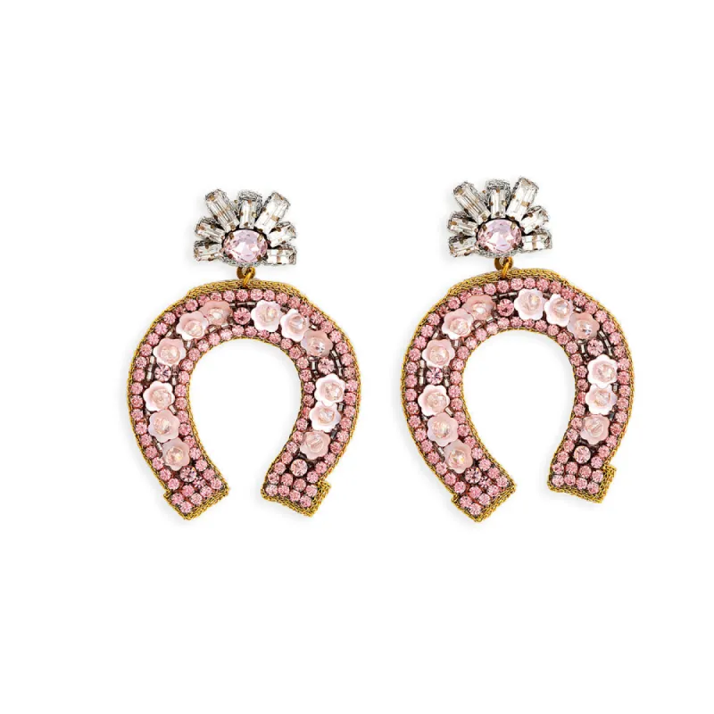 Rose Quartz Horseshoe Earrings sold by Myra Bag