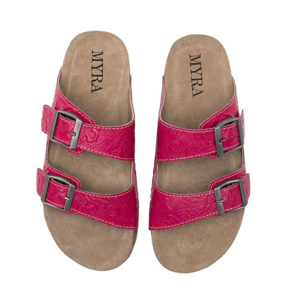 Vibrant Heart Embossed Leather Sandals sold by Myra Bag product image thumbnail 2