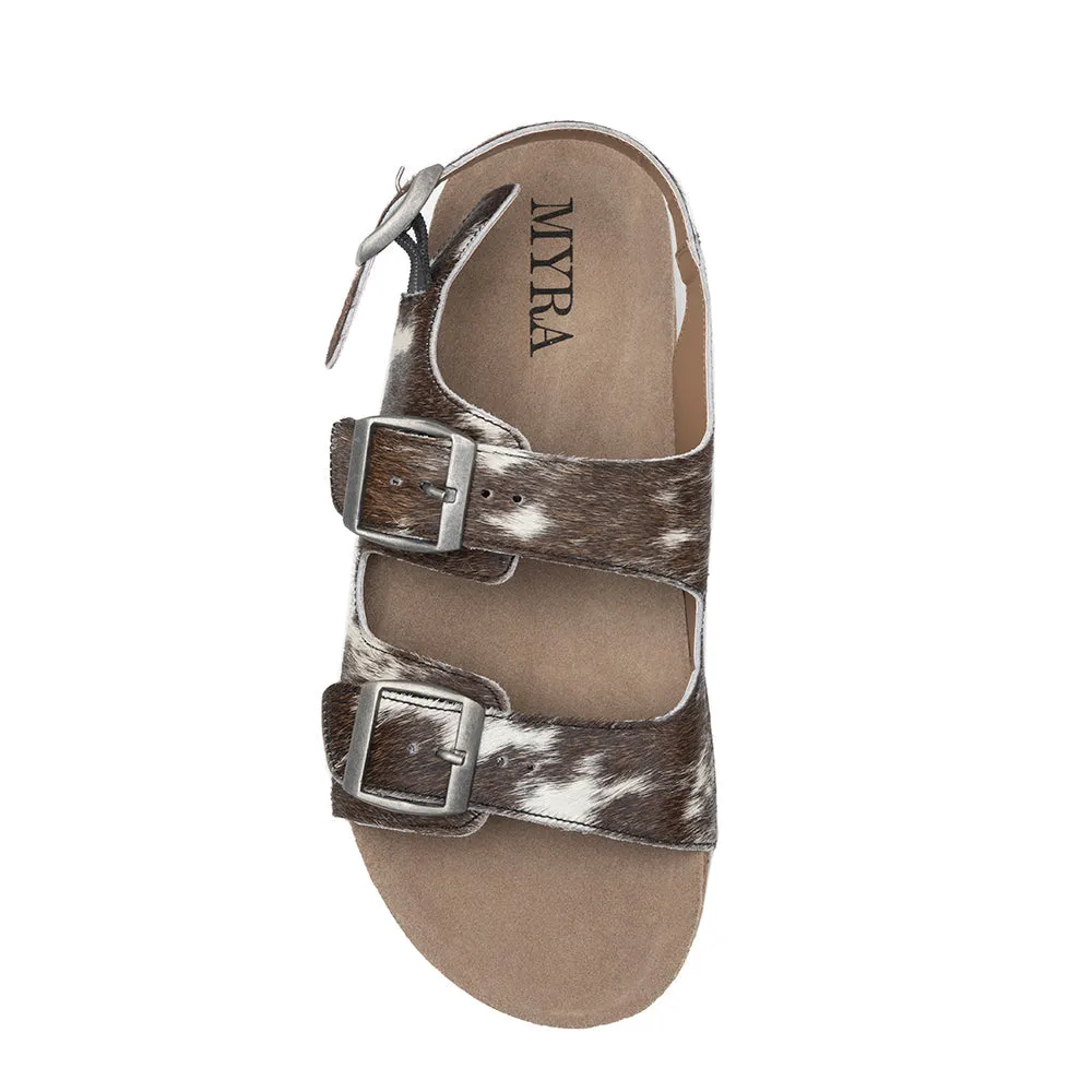Mountain Path Leather Sandals In Dark & Light Hair-On Hide sold by Myra Bag product image thumbnail 3