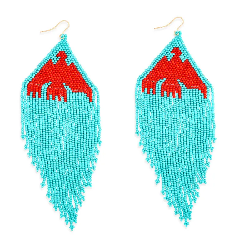 Thunderbird Soar Beaded Earrings made by Myra Bag