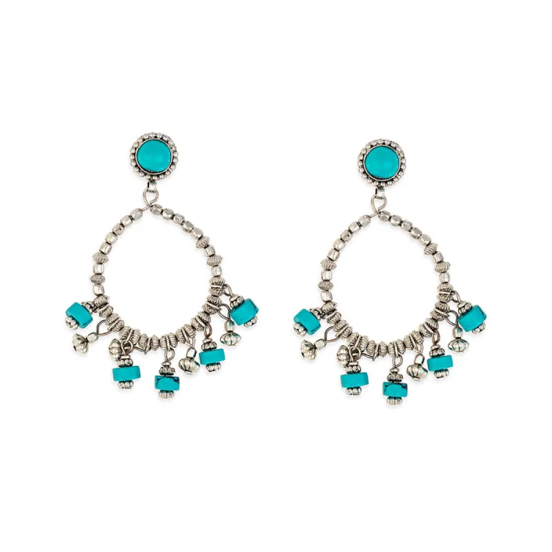 Turquoise Mesa Hoops(Earrings) sold by Myra Bag