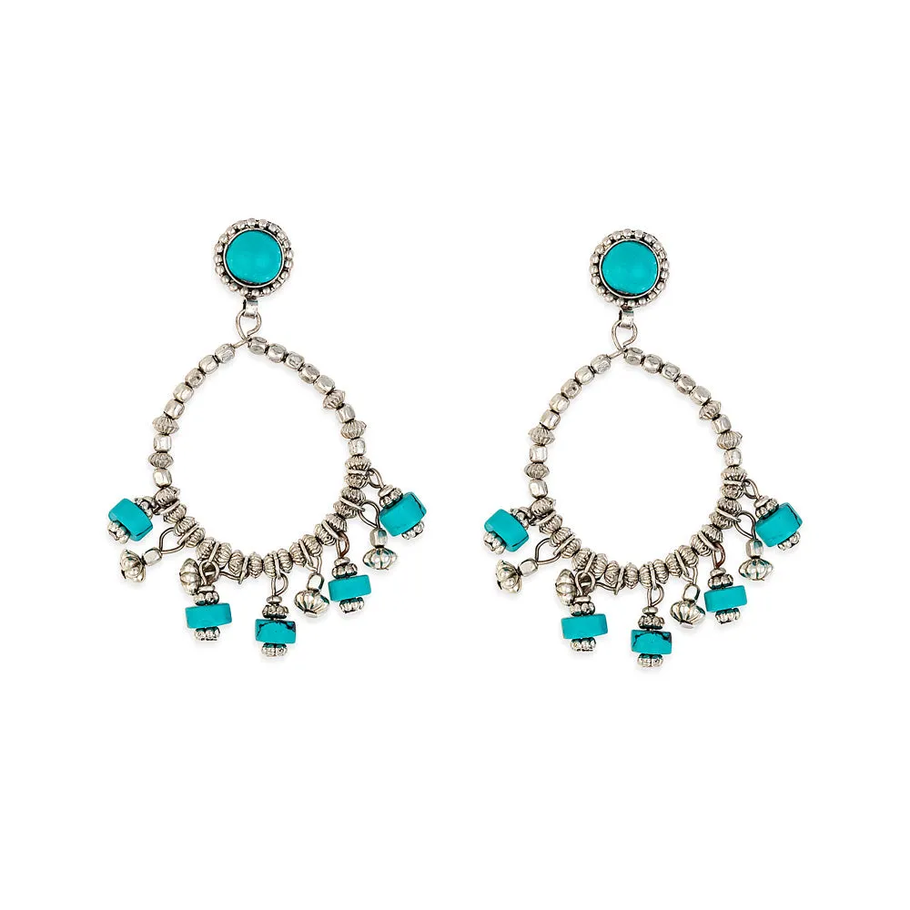 Turquoise Mesa Hoops(Earrings) sold by Myra Bag