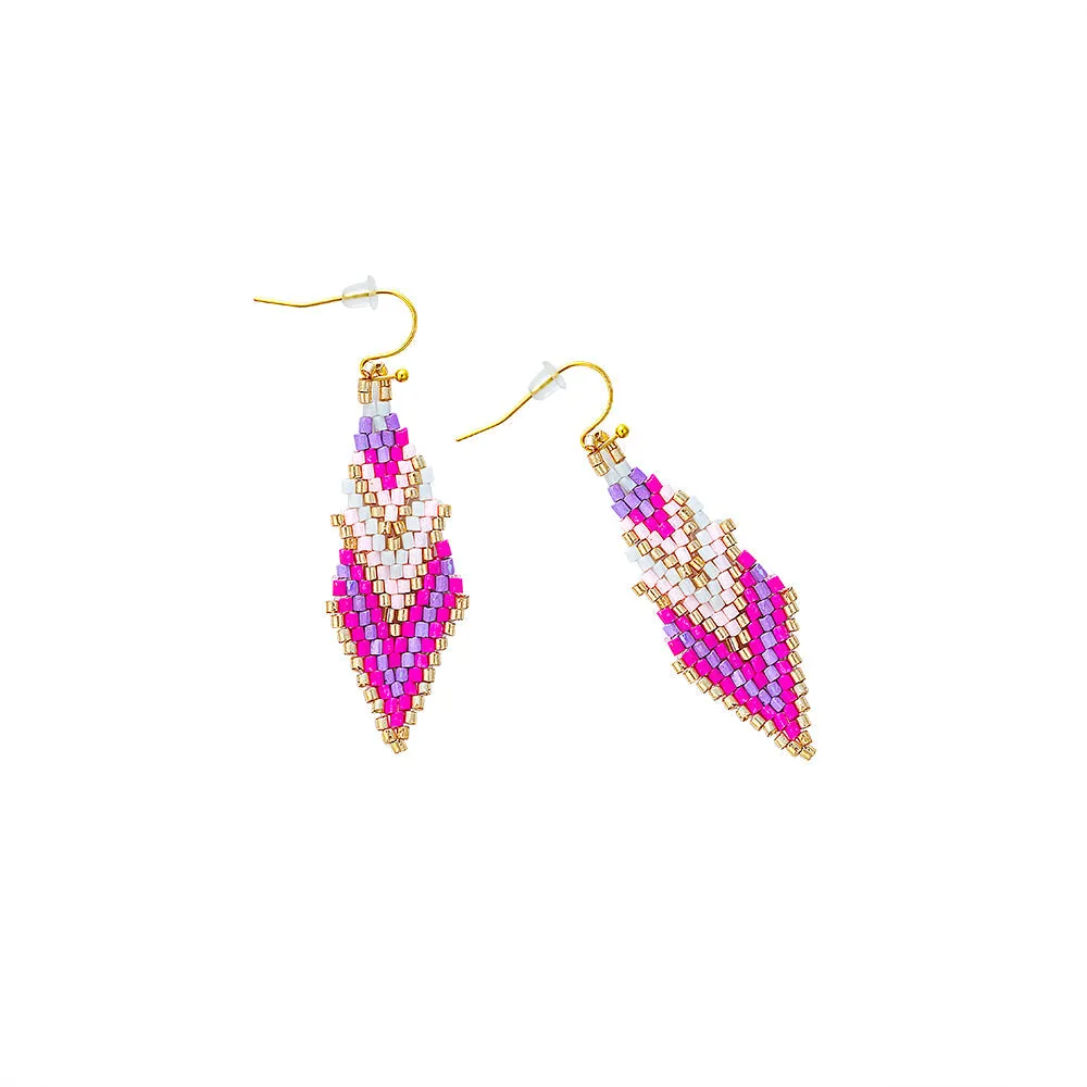 Mother's Shawl Beaded Earrings In Pink sold by Myra Bag product image thumbnail 2