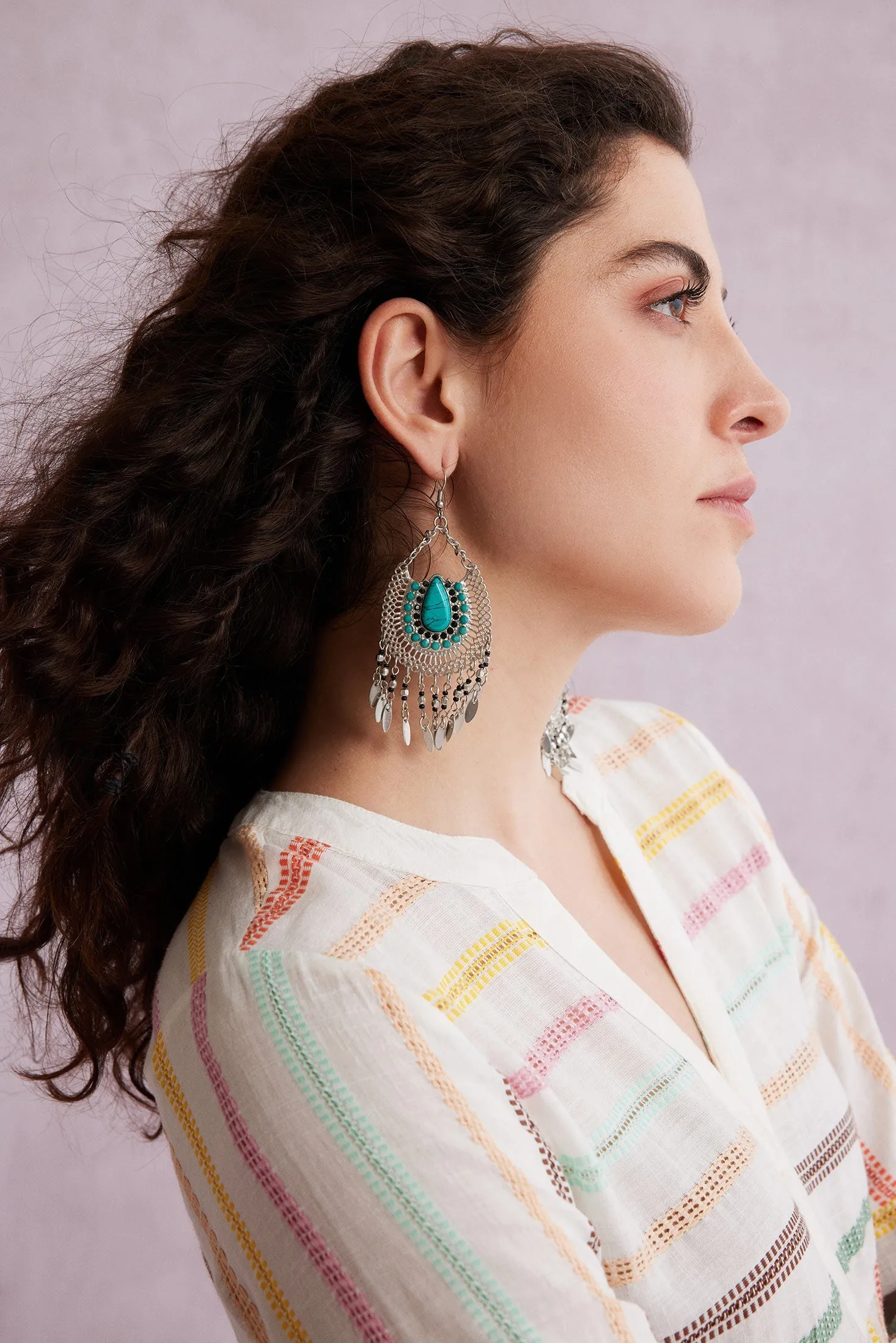 Clarita Silver Earrings sold by Myra Bag product image thumbnail 4