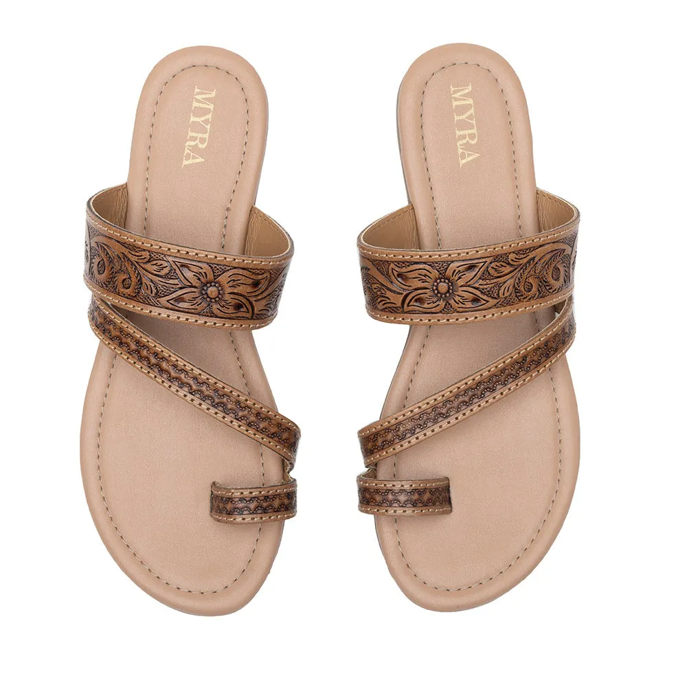 Point Ridge Hand-tooled Sandals sold by Myra Bag product image thumbnail 2