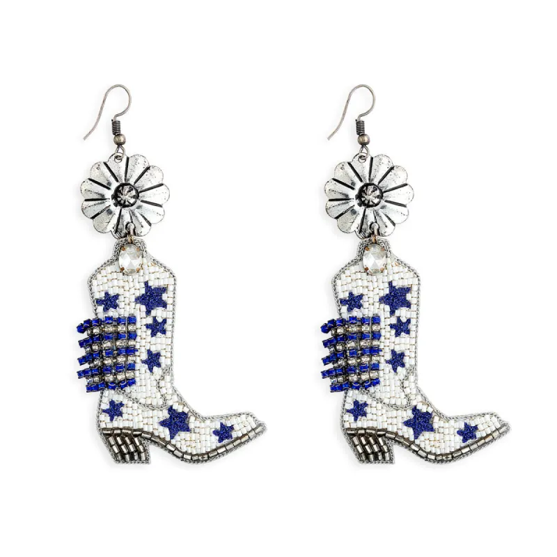 Stars & Bars Beaded Boot Earrings sold by Myra Bag