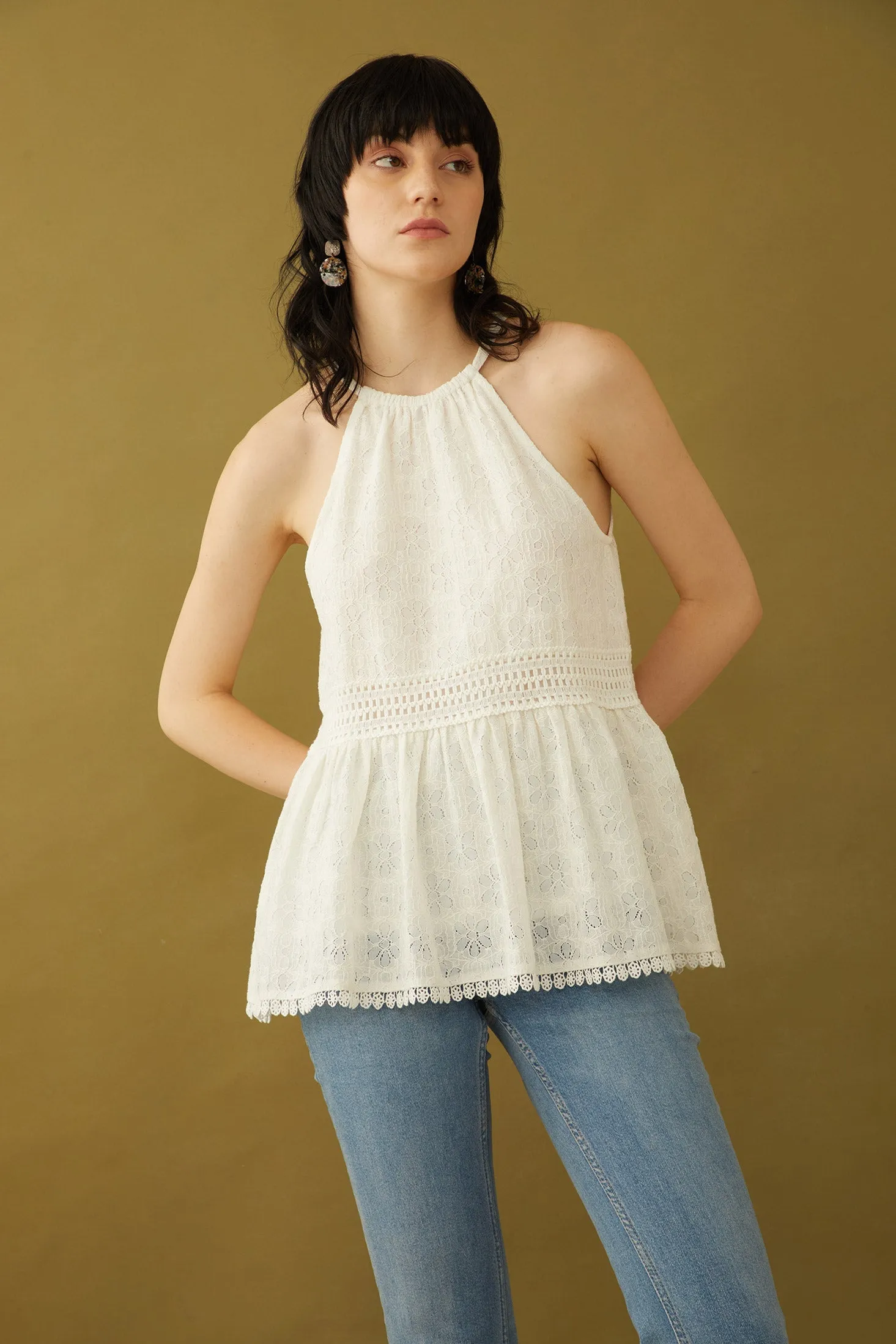 Bohera New Day Halter-Style Pattern Weave Top sold by Myra Bag