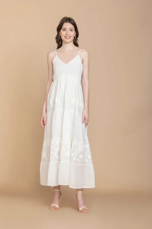 Bohera Adora Embroidered Smocking Tiered Dress sold by Myra Bag