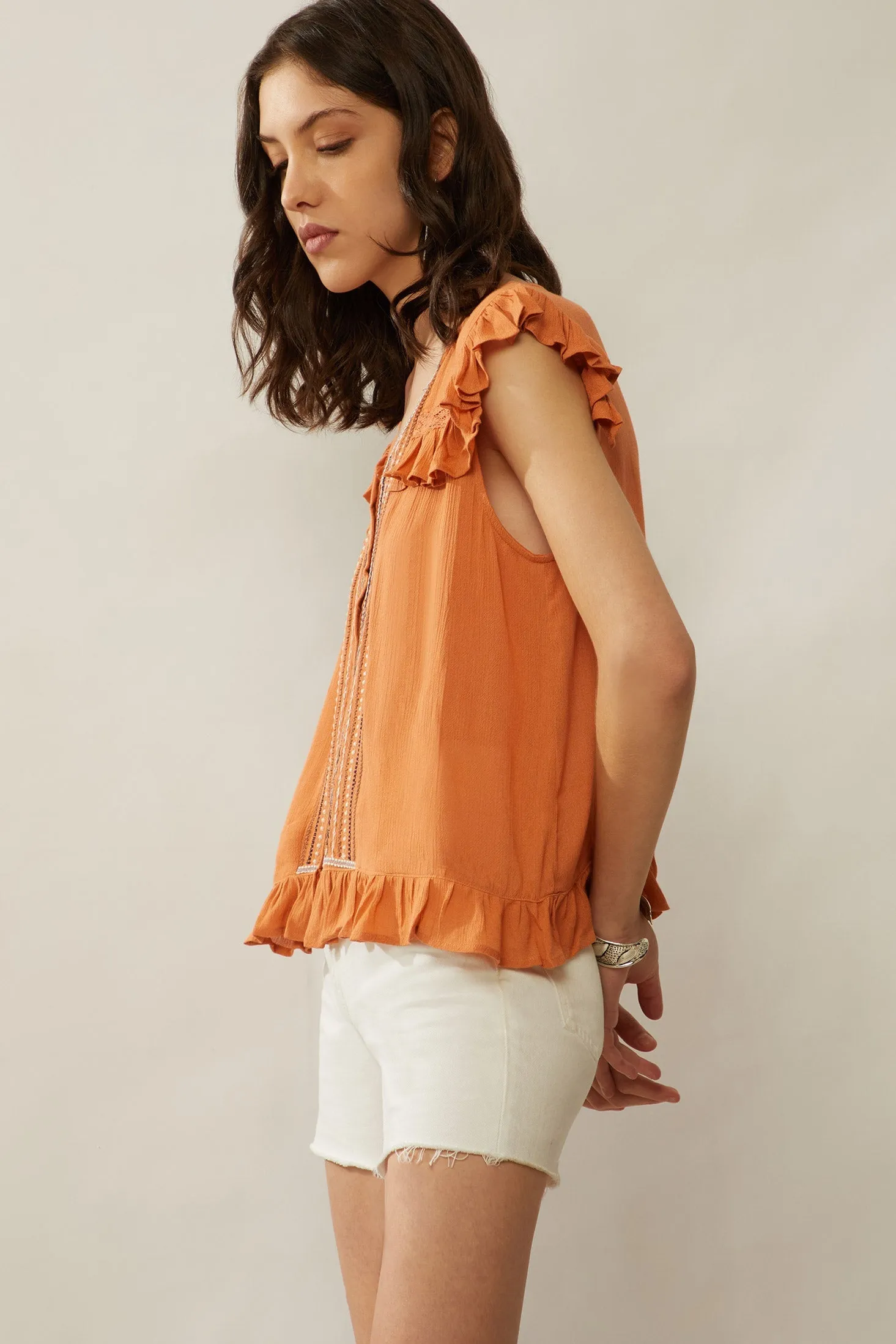 Bohera Audrey Anne Embroidered Frilled Top sold by Myra Bag product image thumbnail 3