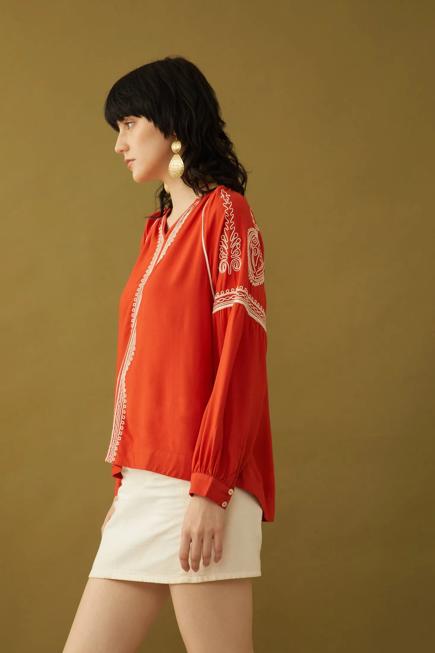 Bohera Pauline Embroidered Accent Top sold by Myra Bag product image thumbnail 2