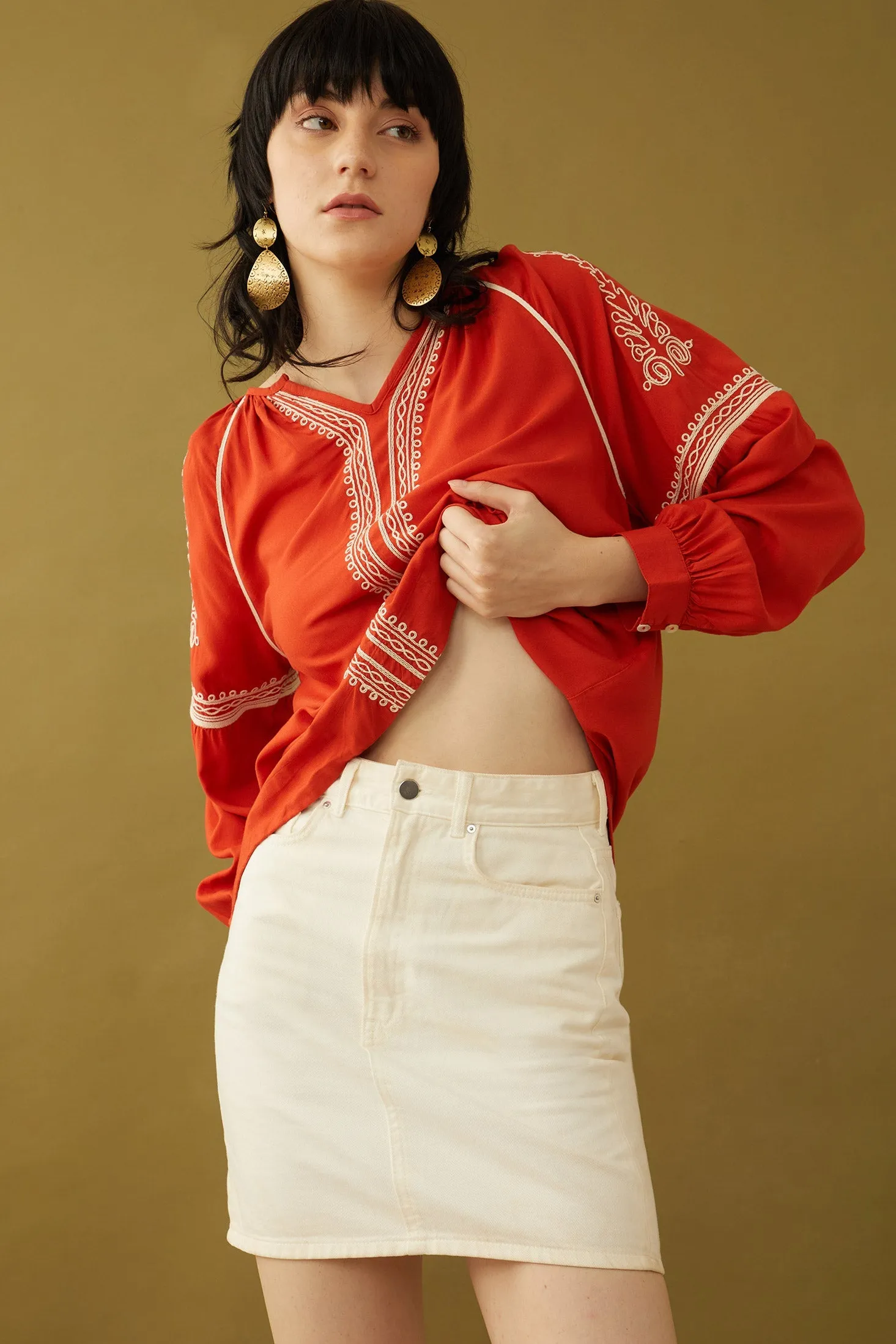 Bohera Pauline Embroidered Accent Top sold by Myra Bag product image thumbnail 3