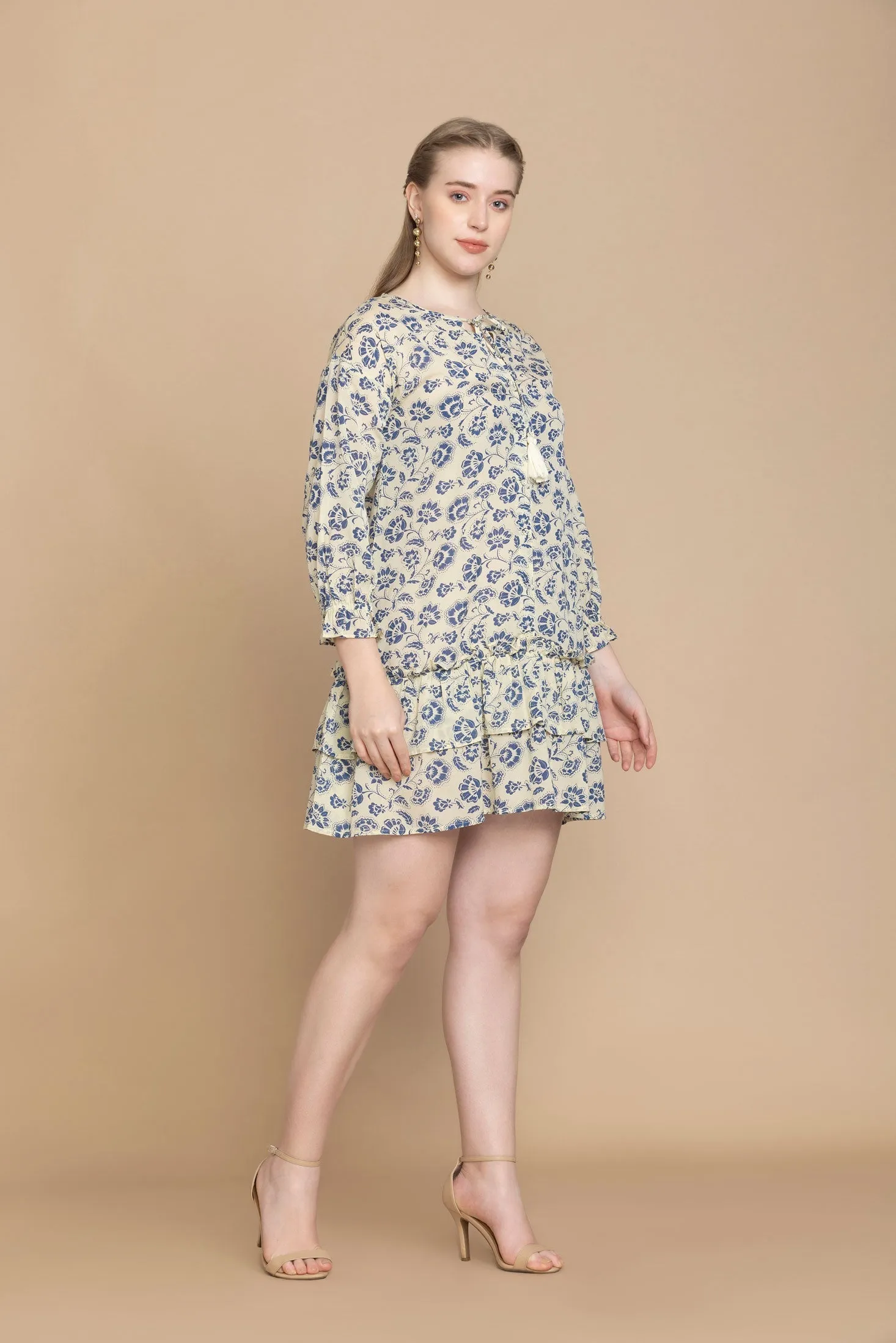 Bohera Arial Floral Ruffle Tiered Dress sold by Myra Bag product image thumbnail 3