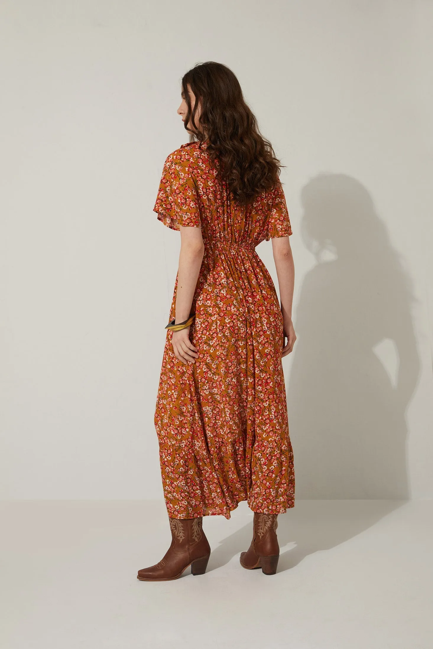 Bohera Bernadette Floral Neck Ruffle Dress sold by Myra Bag product image thumbnail 4