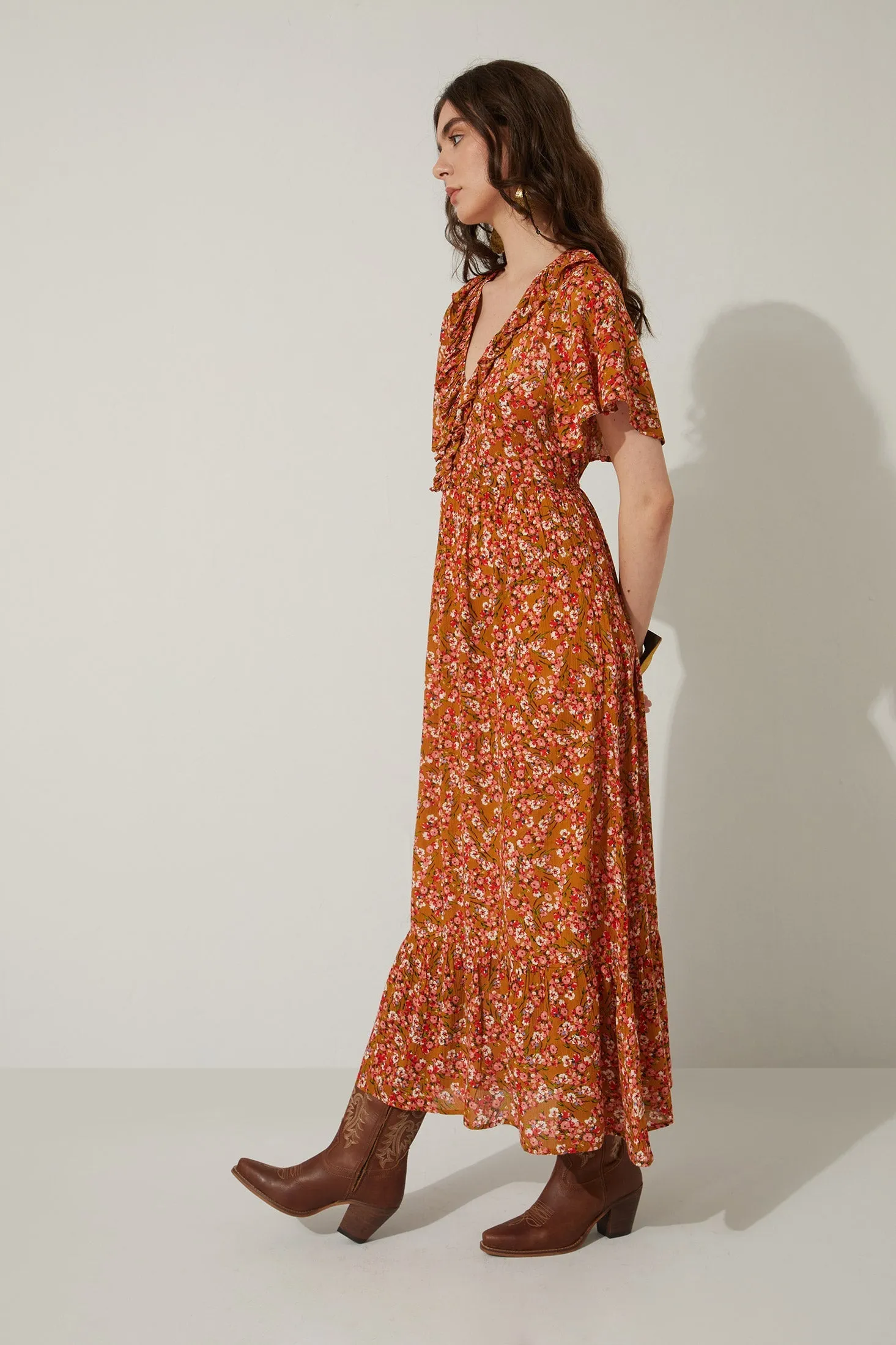 Bohera Bernadette Floral Neck Ruffle Dress sold by Myra Bag product image thumbnail 2