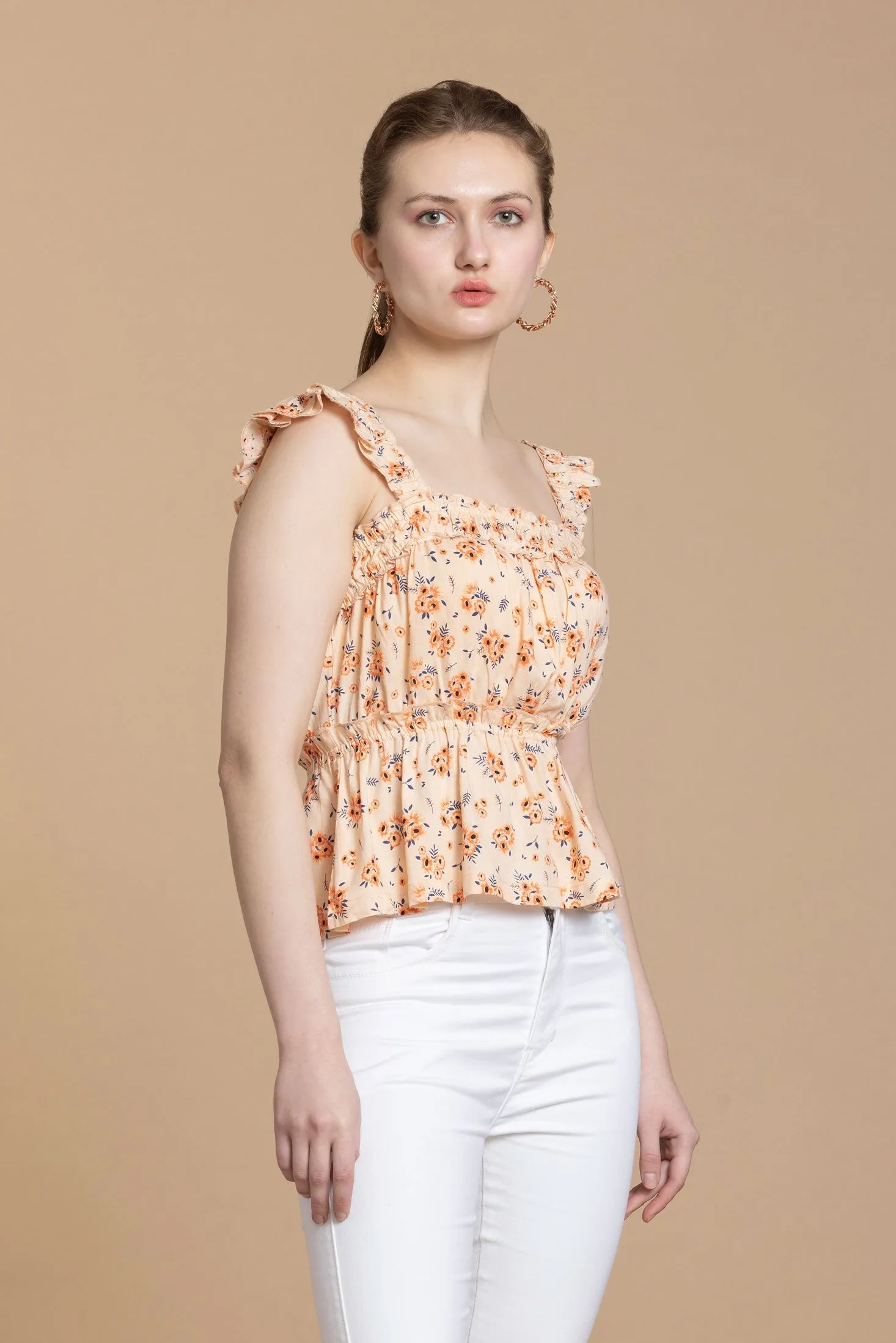 Bohera Sashiko Floral Peplum Top sold by Myra Bag product image thumbnail 4