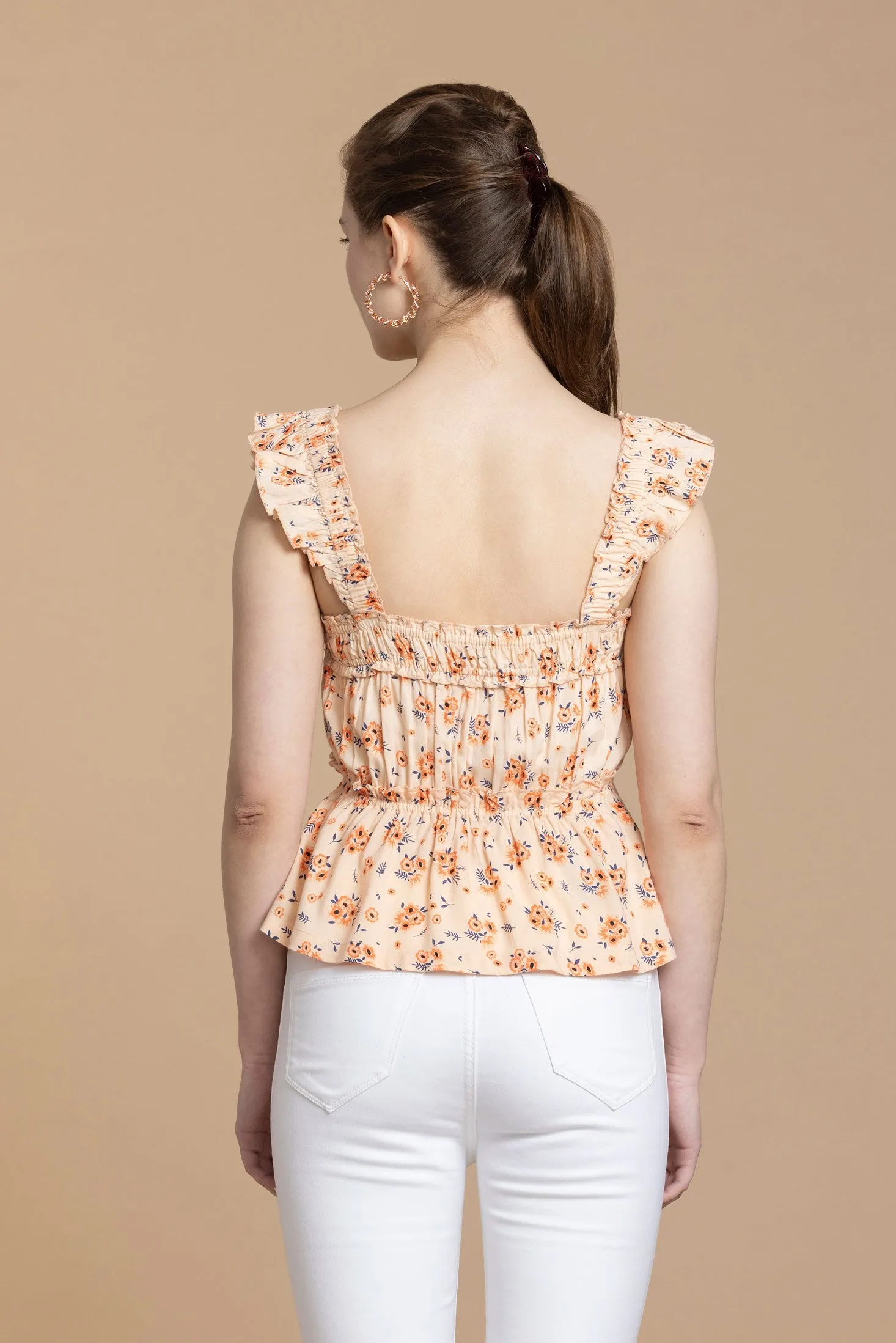 Bohera Sashiko Floral Peplum Top sold by Myra Bag product image thumbnail 5