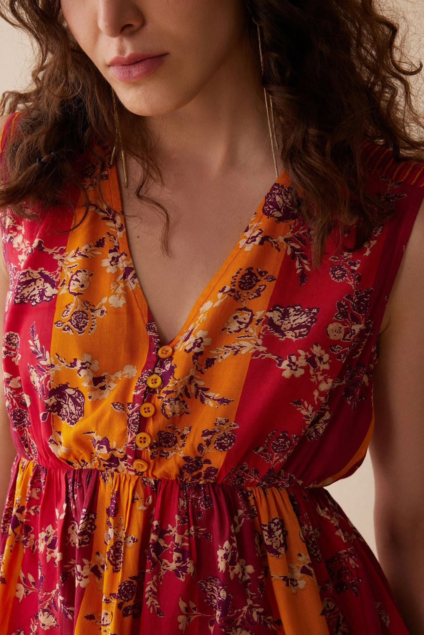 Bohera Grace Anne Color Stripe Sleeveless Peplum Top sold by Myra Bag product image thumbnail 3