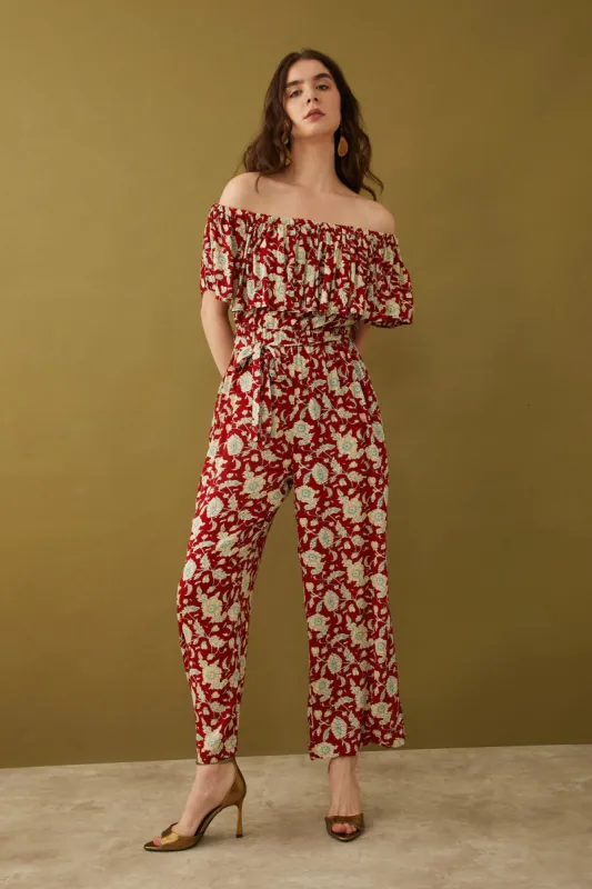 Bohera Masuyo Floral Off-Shoulder Jumpsuit sold by Myra Bag