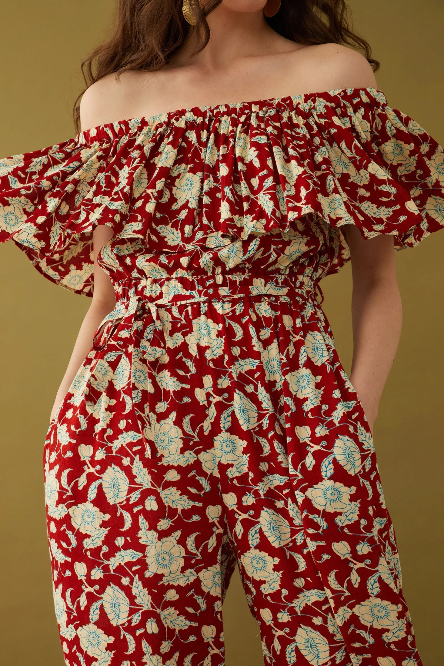 Bohera Masuyo Floral Off-Shoulder Jumpsuit sold by Myra Bag product image thumbnail 5