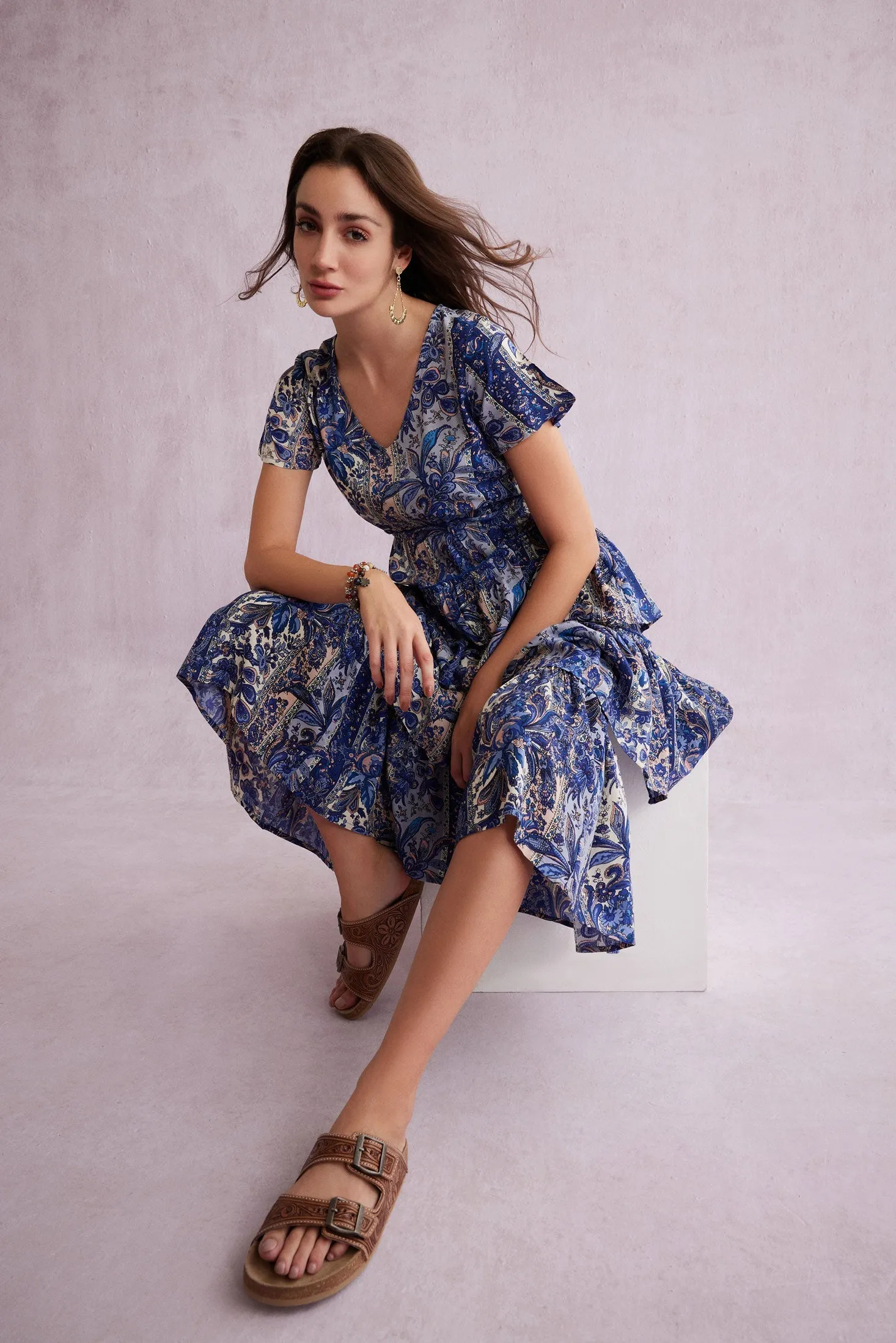 Bohera Tamara Drape Tiered Maxi Dress sold by Myra Bag product image thumbnail 3