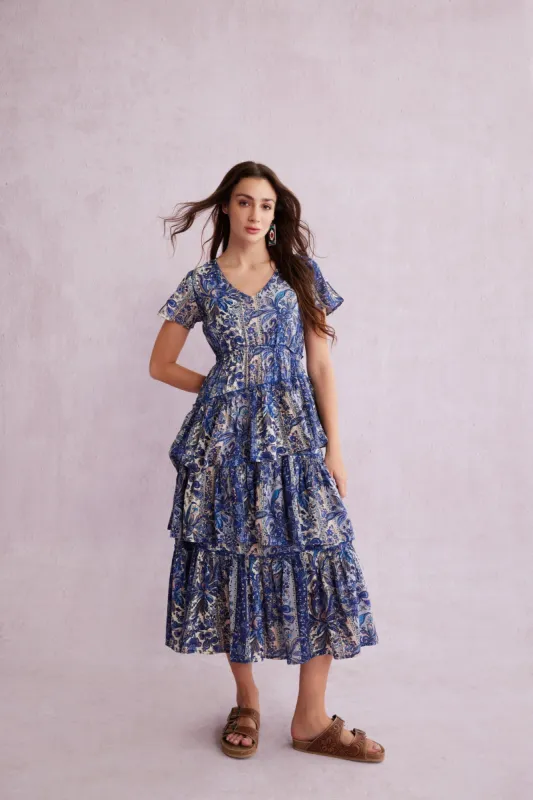 Bohera Tamara Drape Tiered Maxi Dress sold by Myra Bag