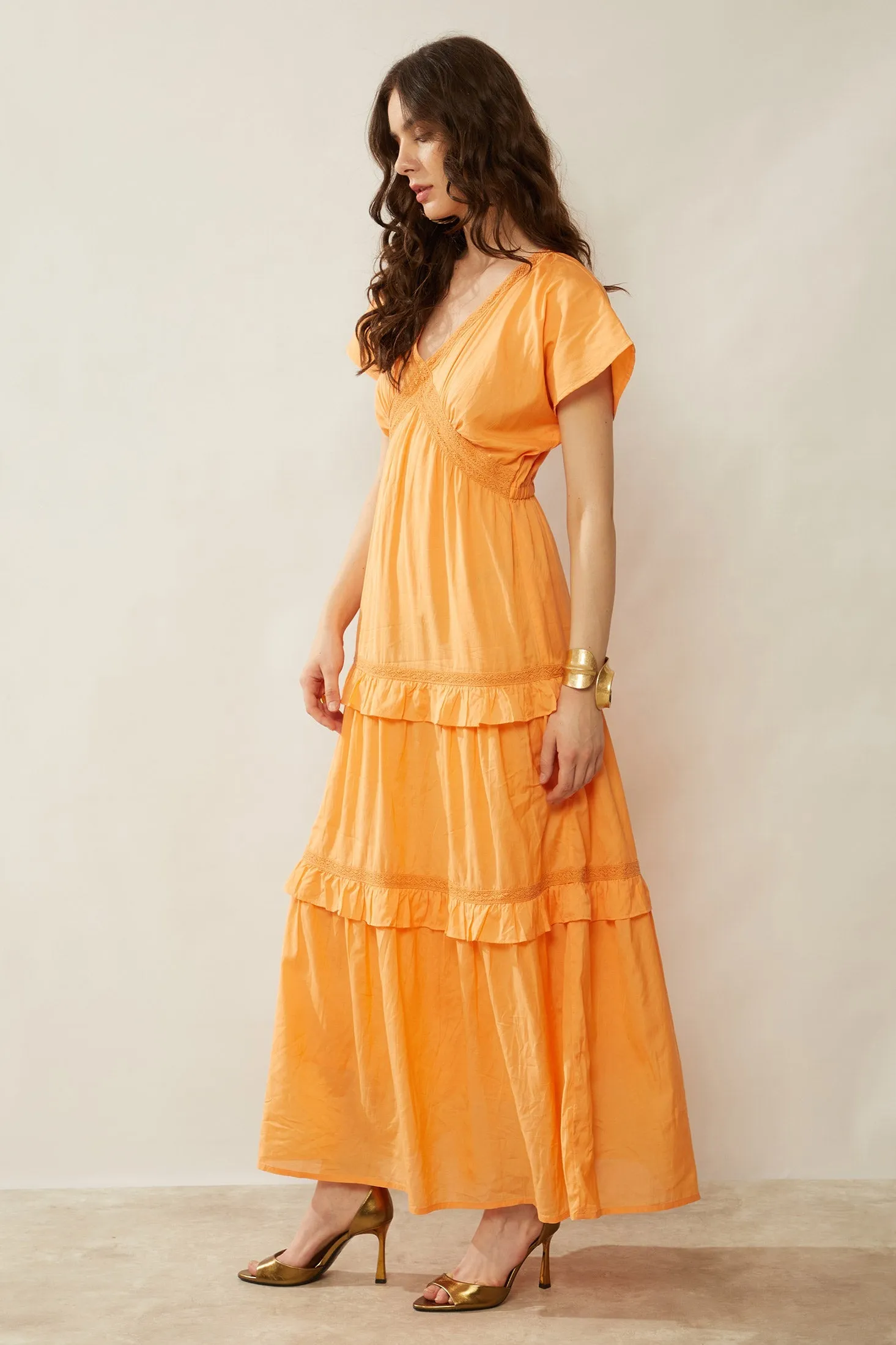 Bohera Miralee Golden Tiered Maxi Dress sold by Myra Bag product image thumbnail 2