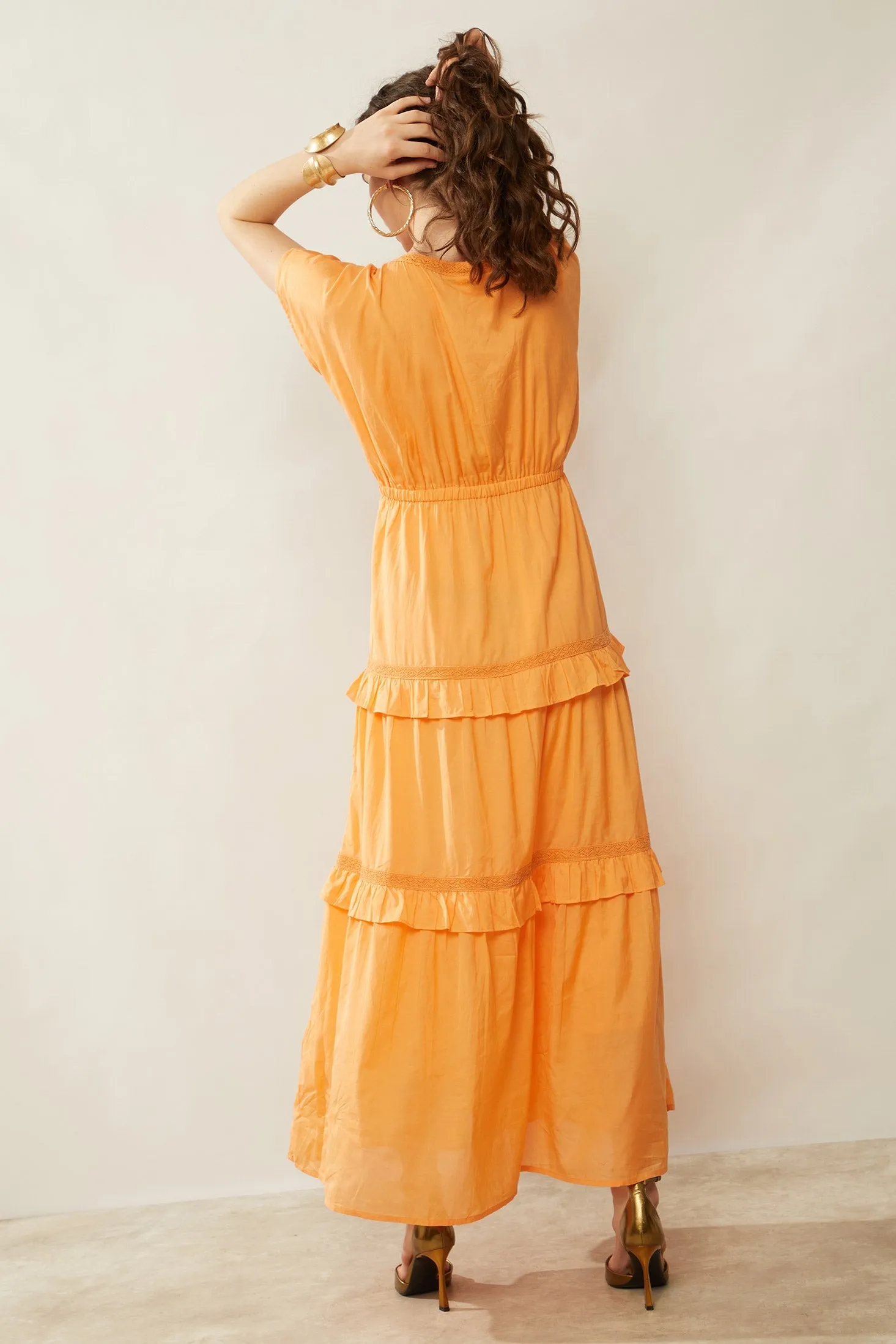 Bohera Miralee Golden Tiered Maxi Dress sold by Myra Bag product image thumbnail 3