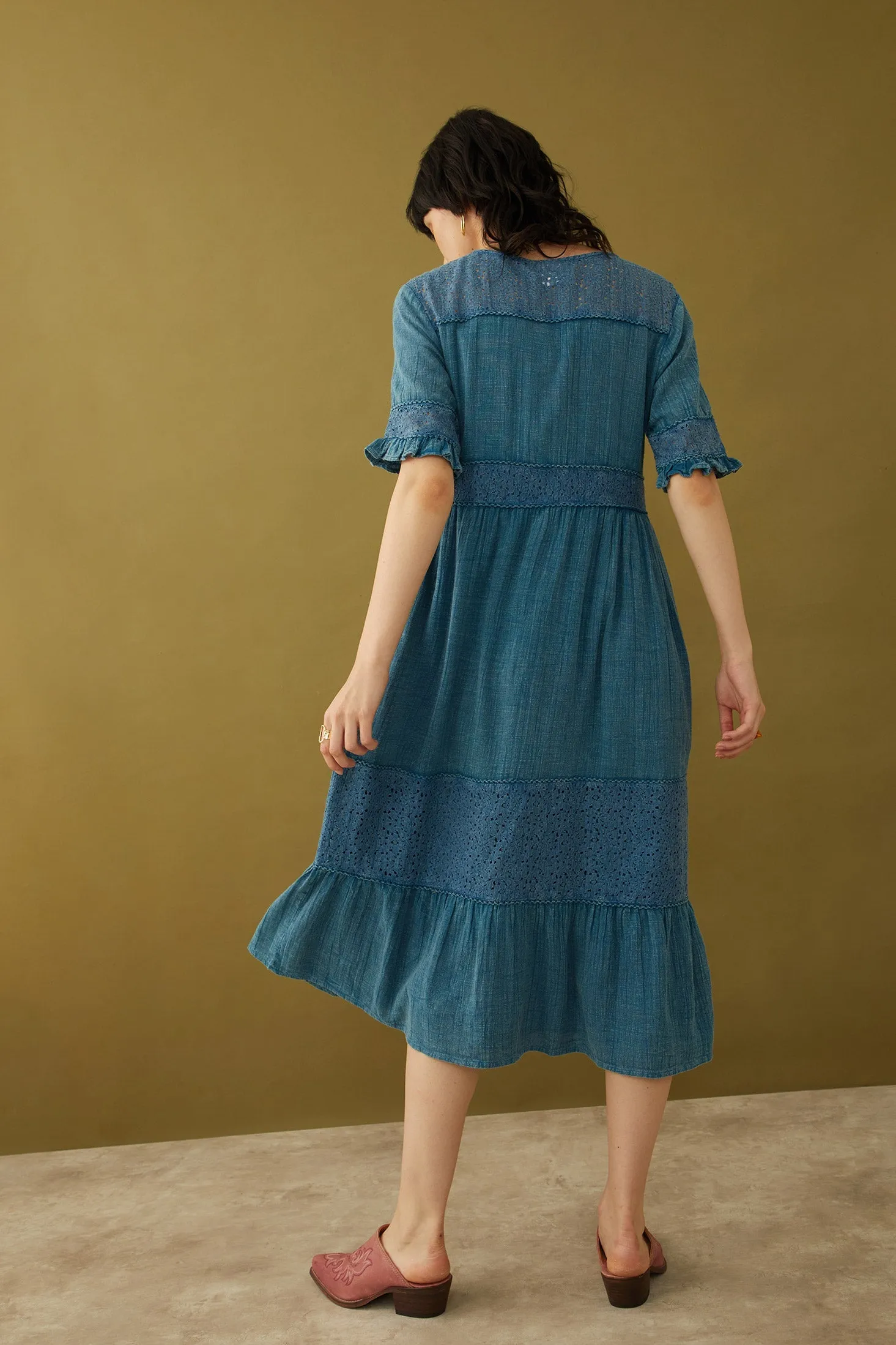Bohera Jenny Lore Blue Washed Effect Dress sold by Myra Bag product image thumbnail 4