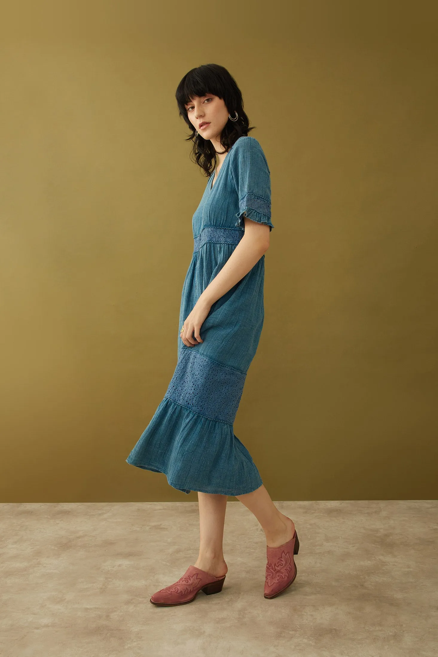 Bohera Jenny Lore Blue Washed Effect Dress sold by Myra Bag product image thumbnail 2