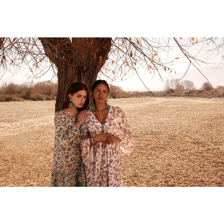 Prairie Concho Suede Leather Drop Necklace sold by Myra Bag product image thumbnail 3