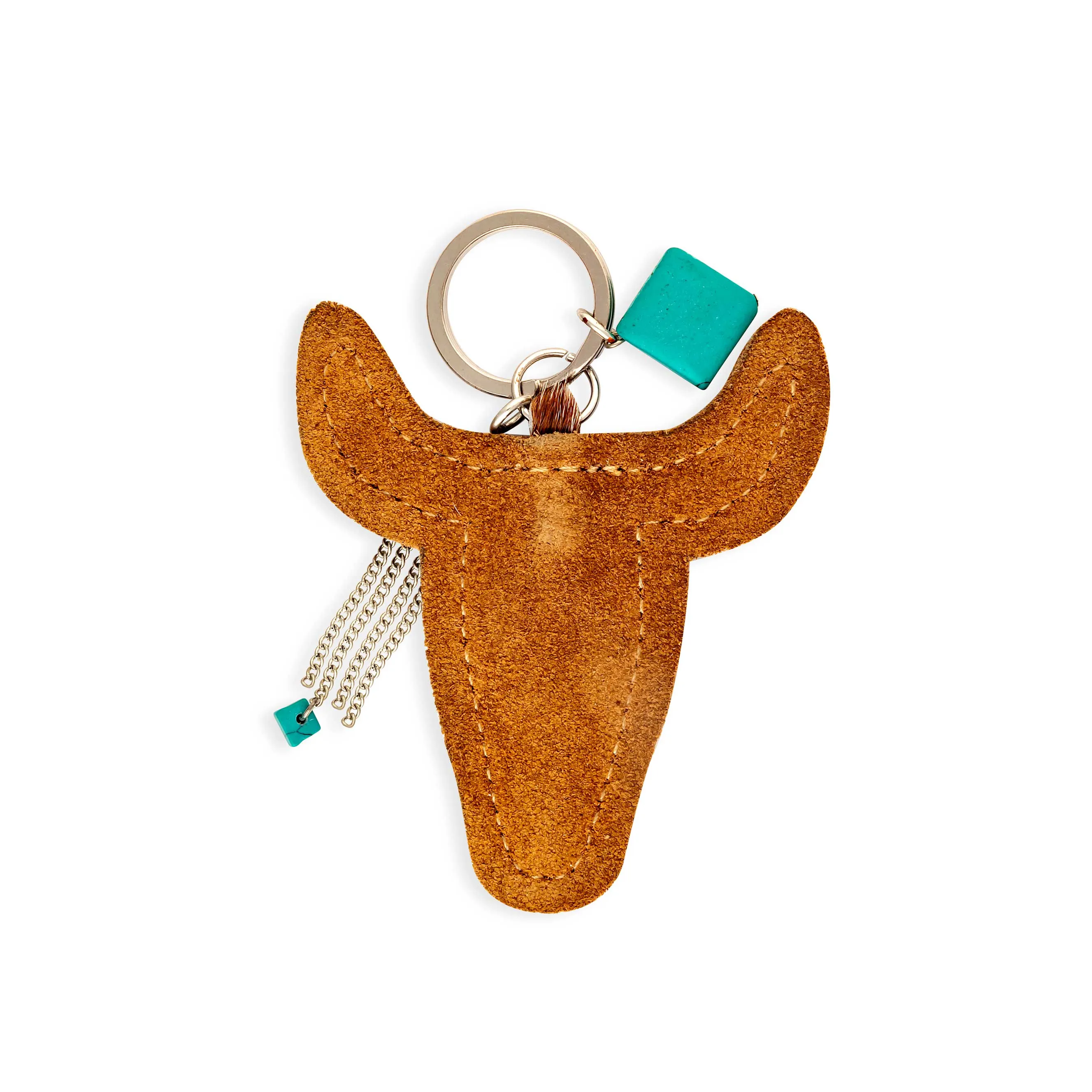 Buffalo Head Hair-On Hide Key Fob In Brown sold by Myra Bag product image thumbnail 2