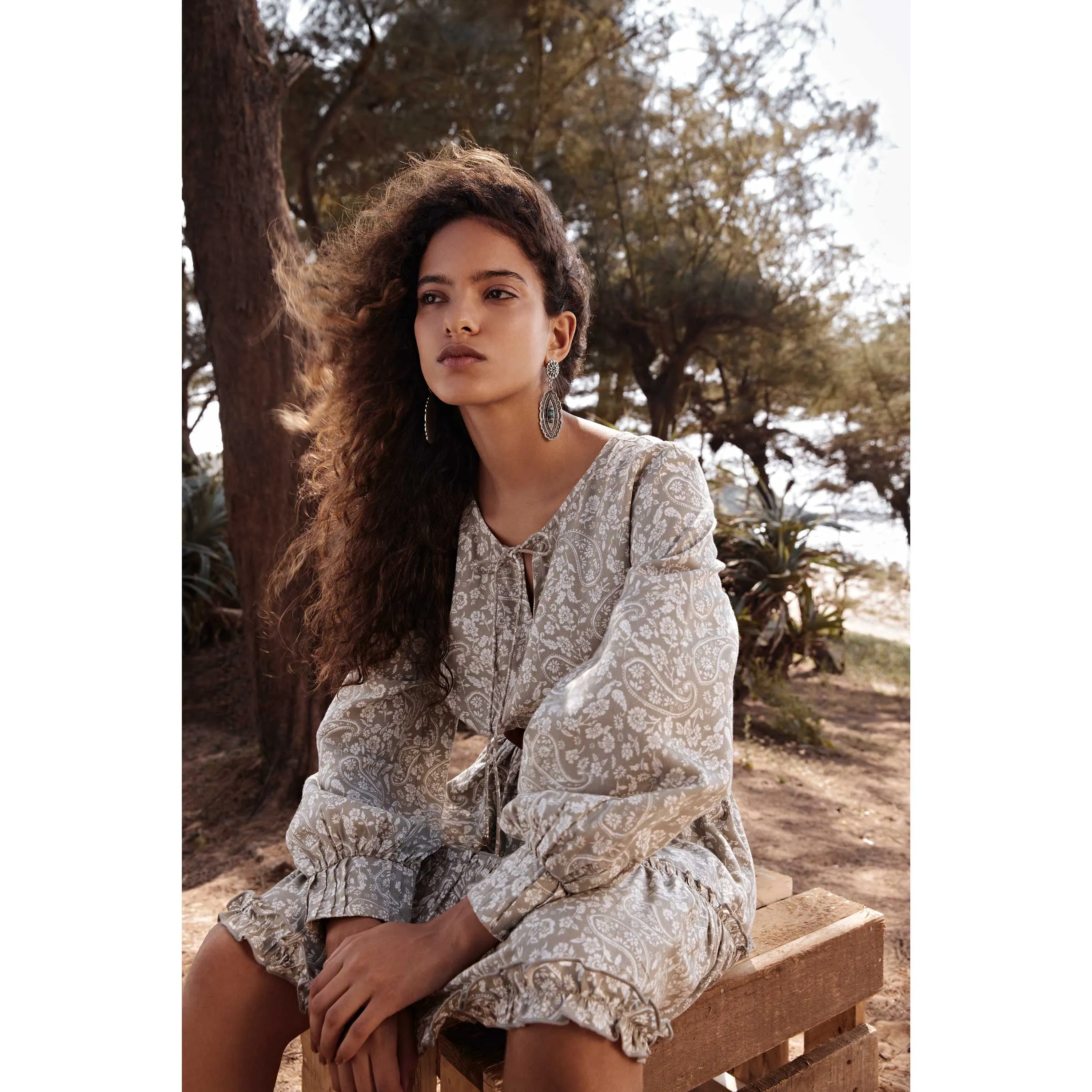 Sunny Trail Silver-Tone Earrings sold by Myra Bag product image thumbnail 3