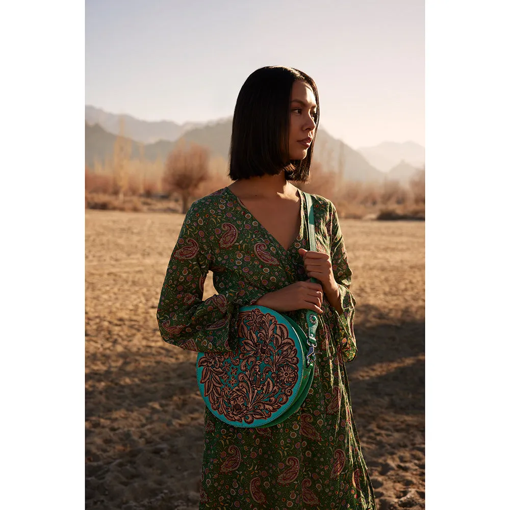 Cimarron Bluff Hand-tooled Round Bag sold by Myra Bag product image thumbnail 5