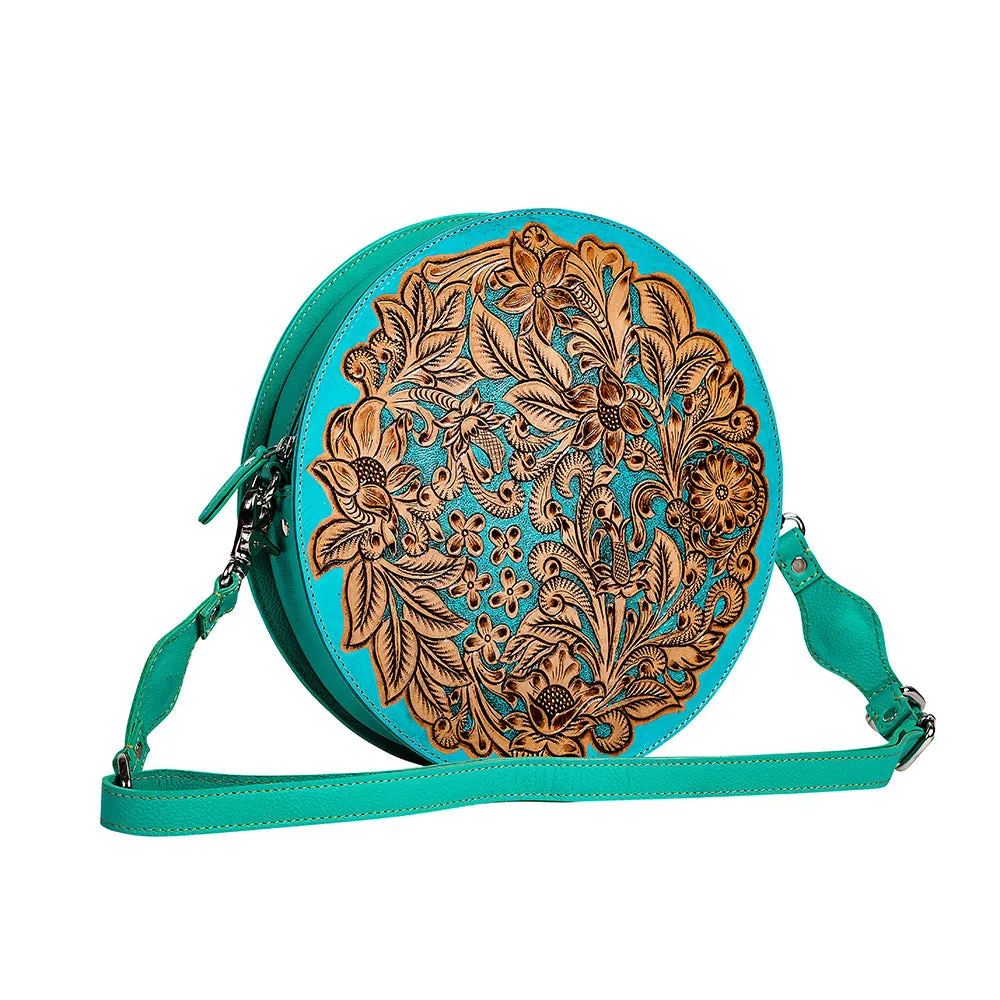 Cimarron Bluff Hand-tooled Round Bag sold by Myra Bag product image thumbnail 2
