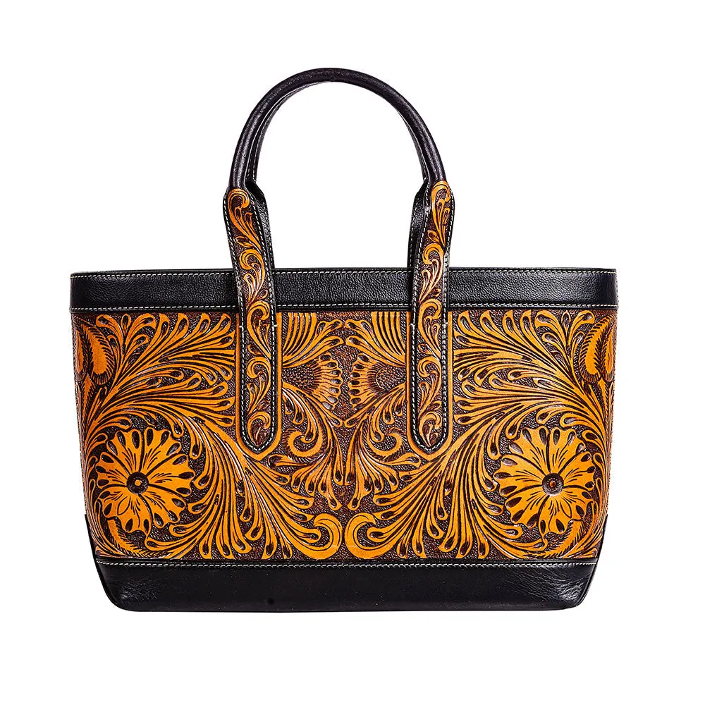 Canyon Meadows Hand-tooled Handbag sold by Myra Bag